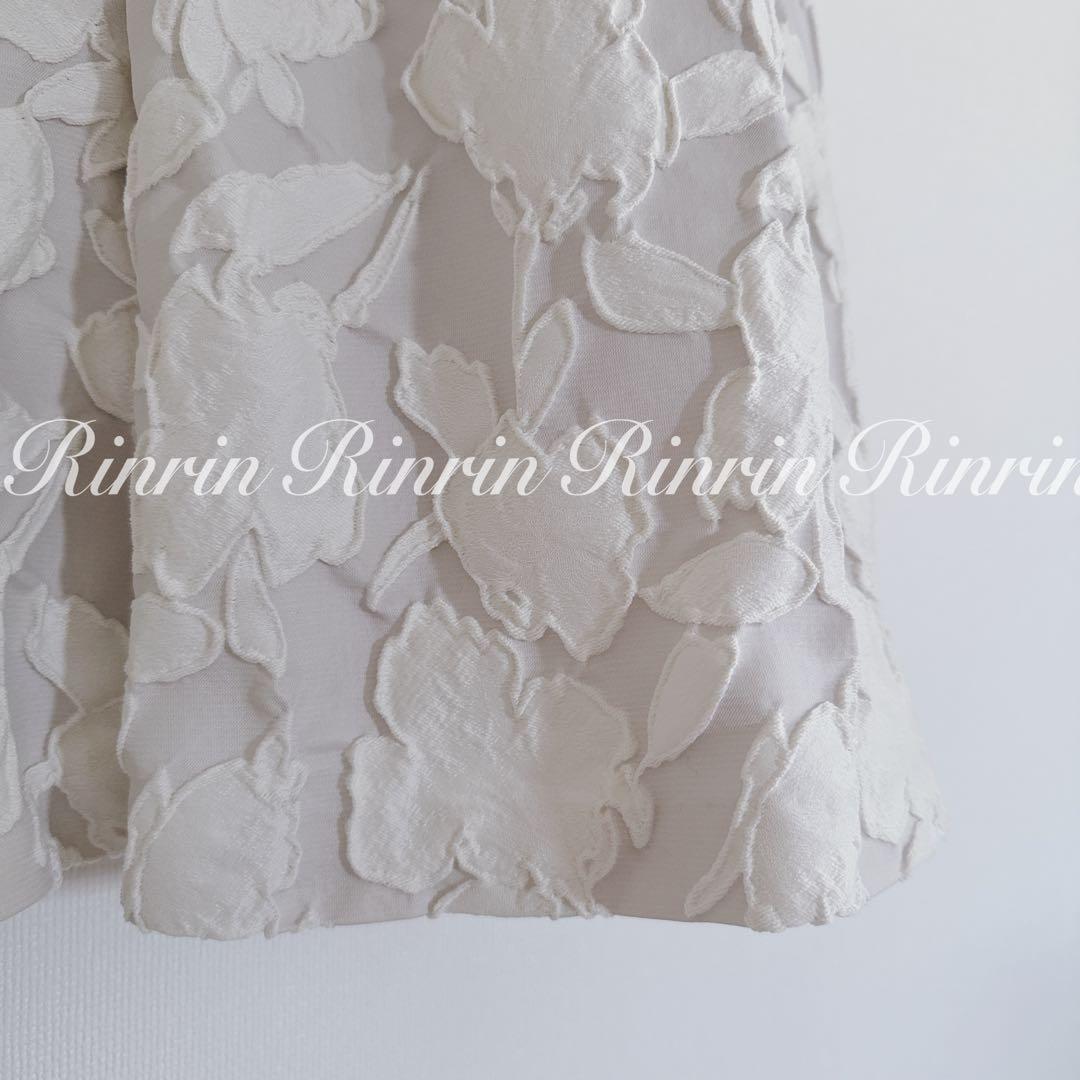 【美品】ANAYI フラワージャガードタックフレアスカート 36