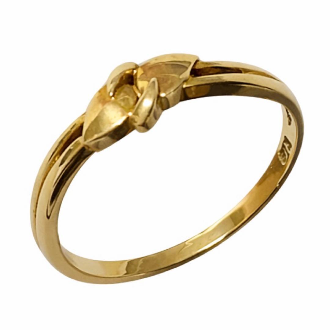 K18 ノットデザイン リング 11.5号 約1.34g 18金無垢