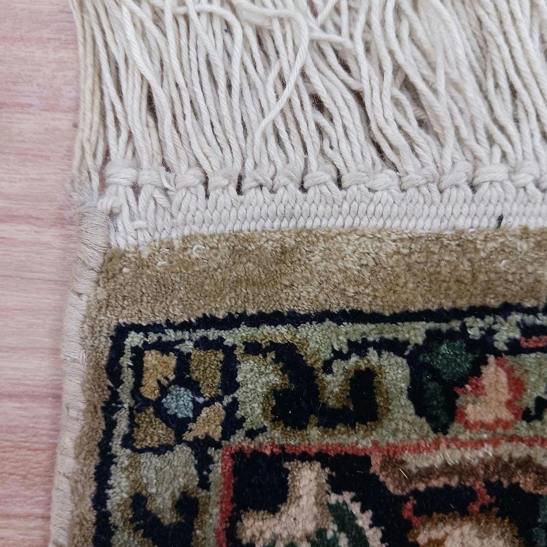 専用Y3137 インド カシミールシルク絨毯 手織り 151×94㎝