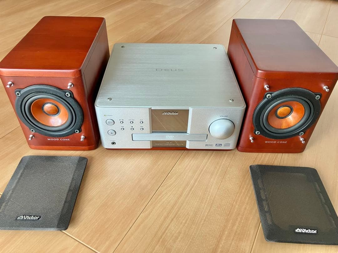 Victor ビクター　ウッドコーン EX-A1 コンパクトコンポ　リモコン付き