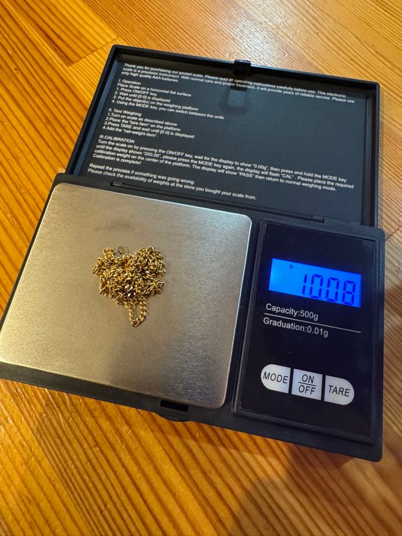 18金 K18 喜平ネックレス50cm 24金入りトップ セット16.1g