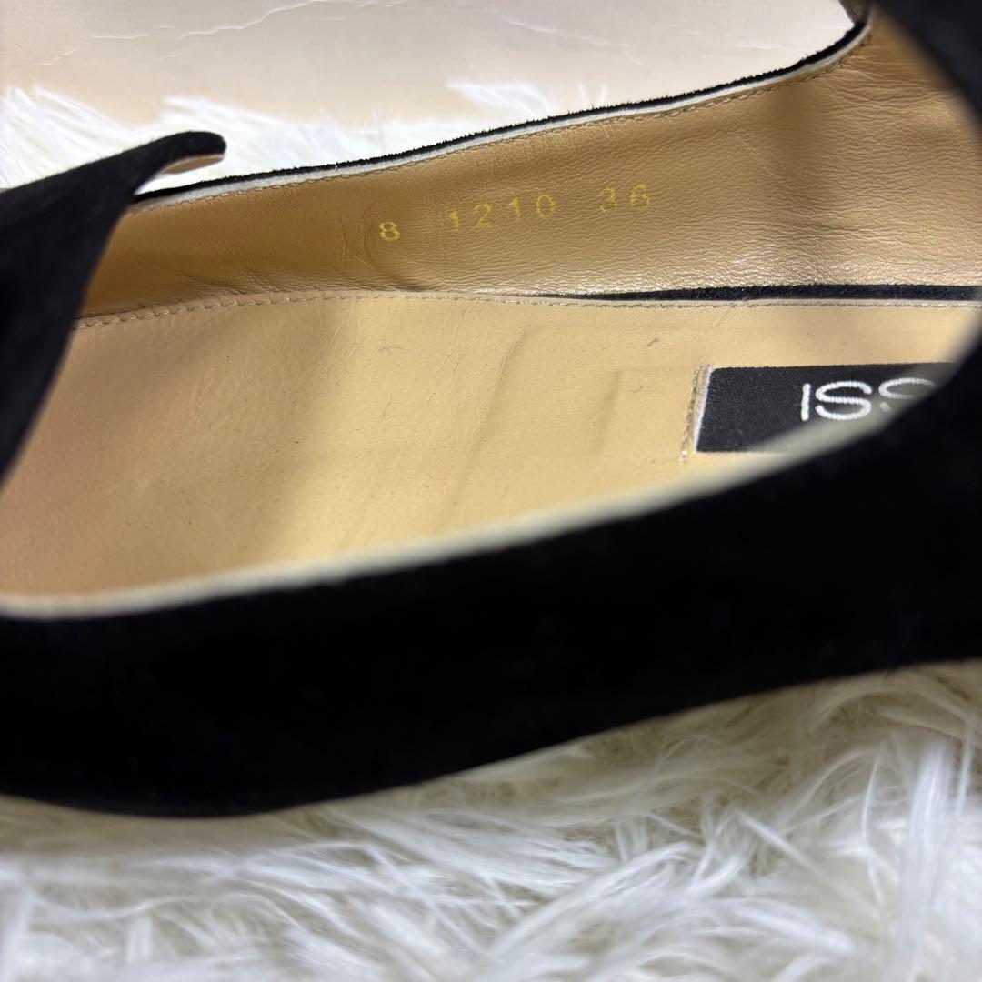 セルジオロッシ　パンプス　プレート　スエード　黒　ミュール　36