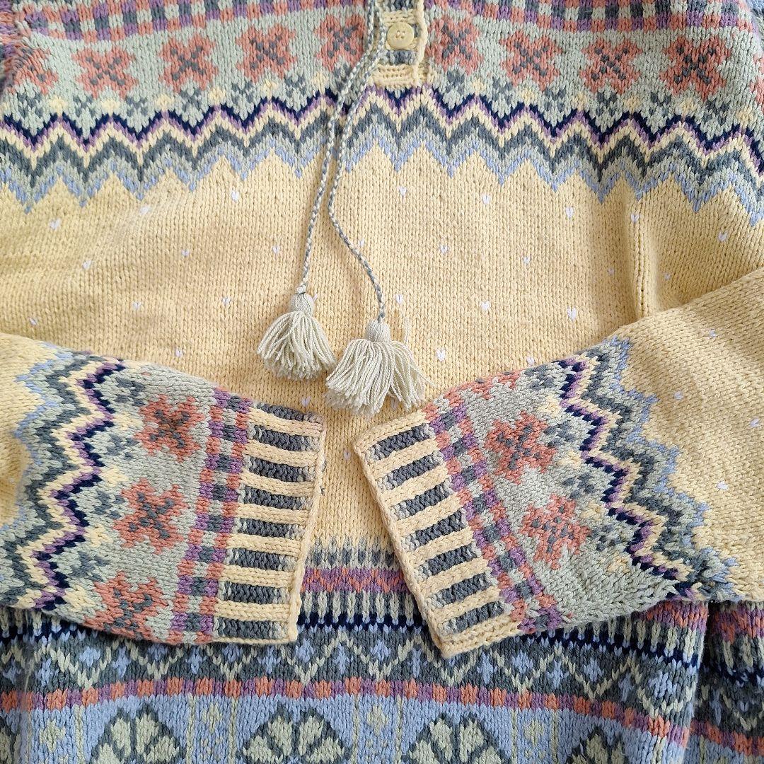 PINK HOUSE ピンクハウス フェアアイル柄 フーディー ニット 美品