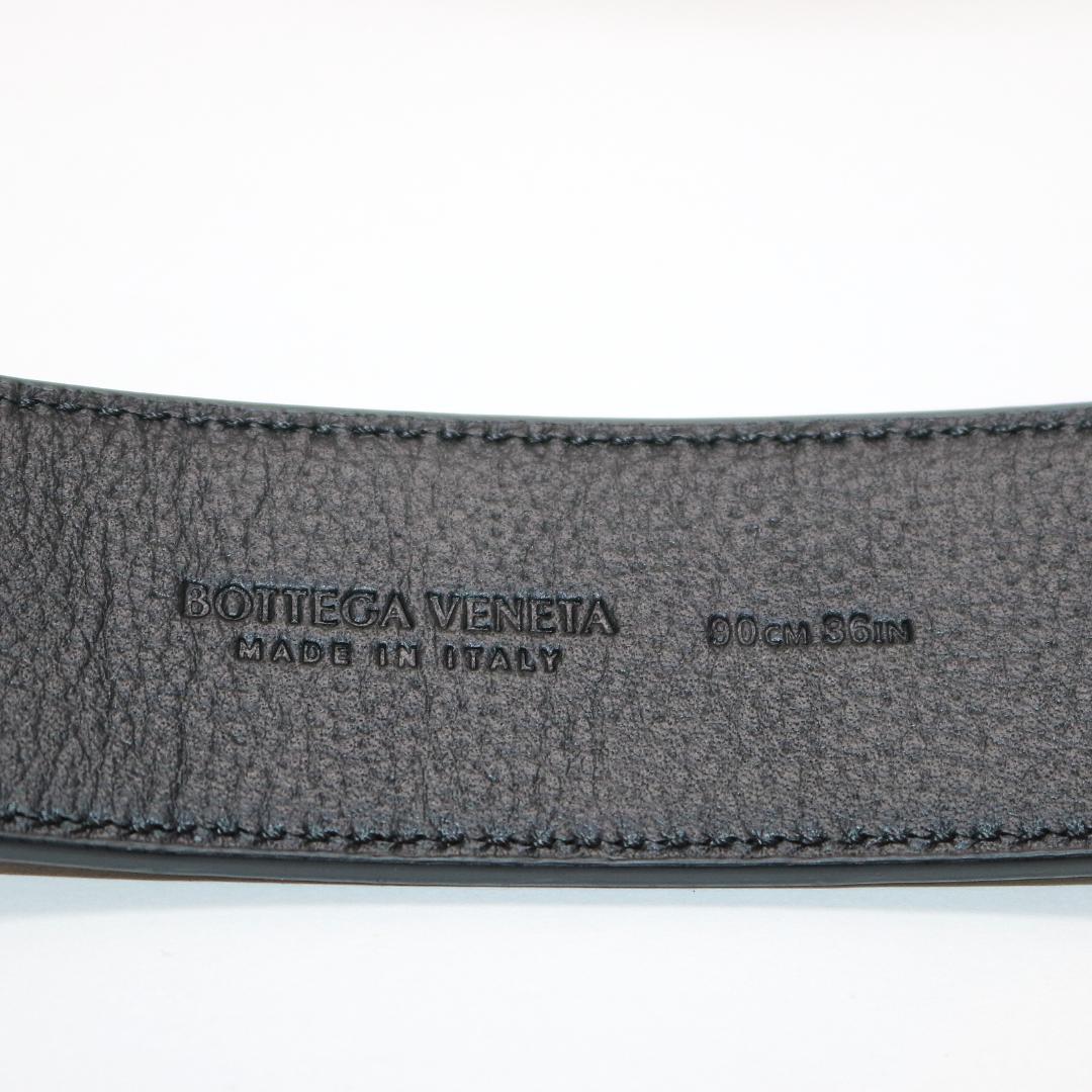【未使用級】ボッテガヴェネタ レザー シボ革 Dリング ベルト 黒 ダブルリング