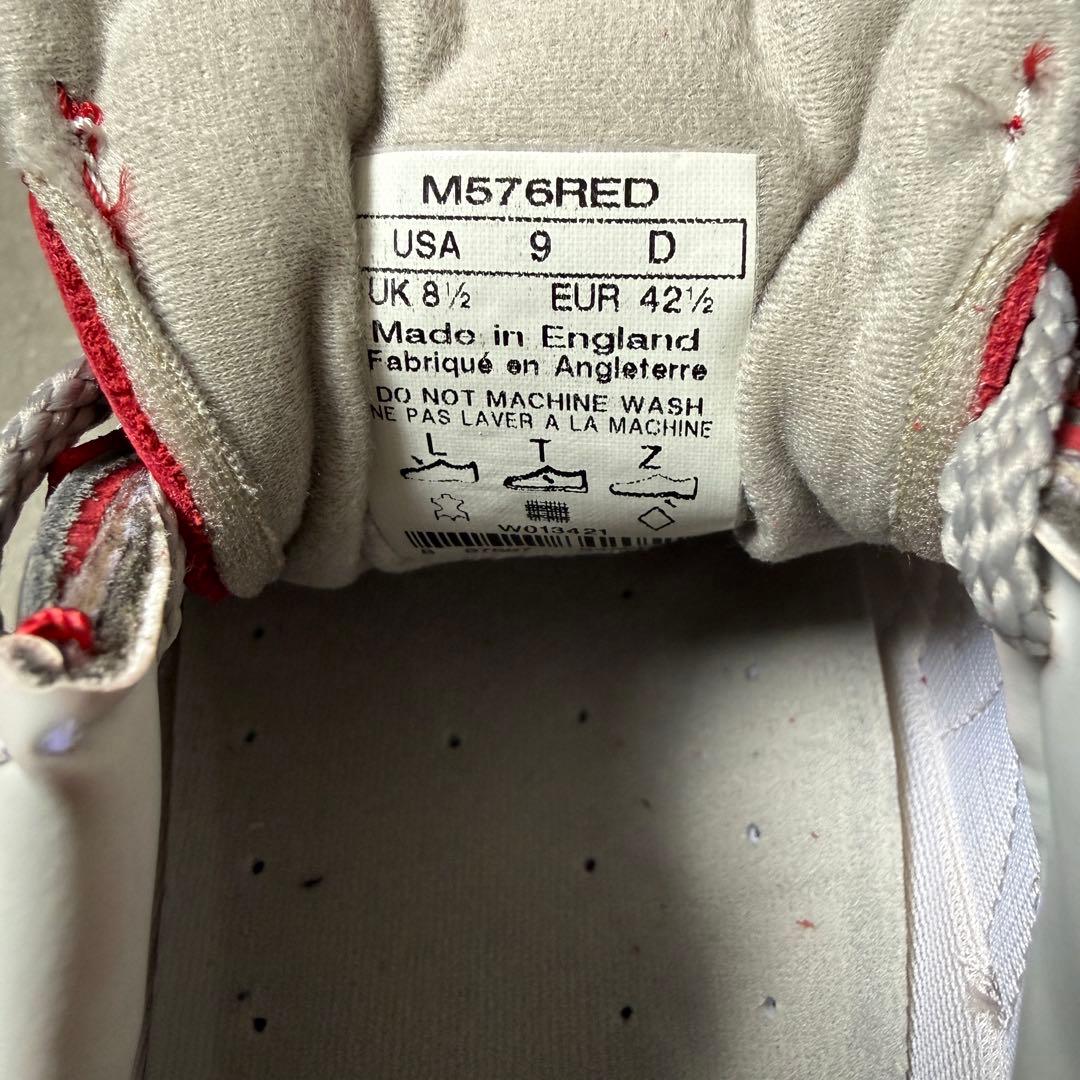 ニューバランス M576RED レッド 27.0cm US9 本革 イギリス製