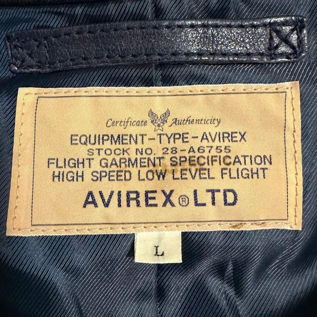 AVIREX マルチワッペン ゴートスキン シングルライダースジャケット L