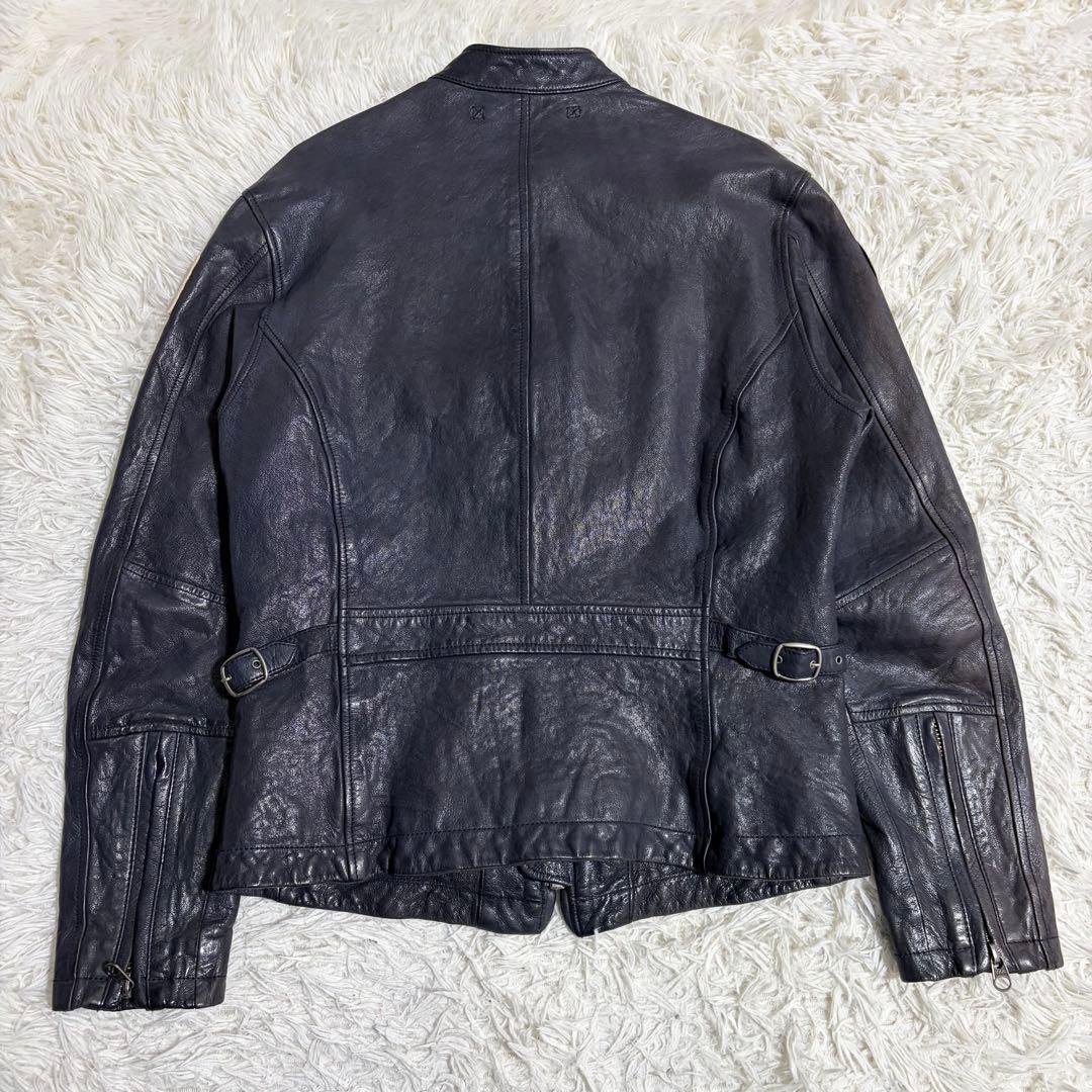 AVIREX マルチワッペン ゴートスキン シングルライダースジャケット L