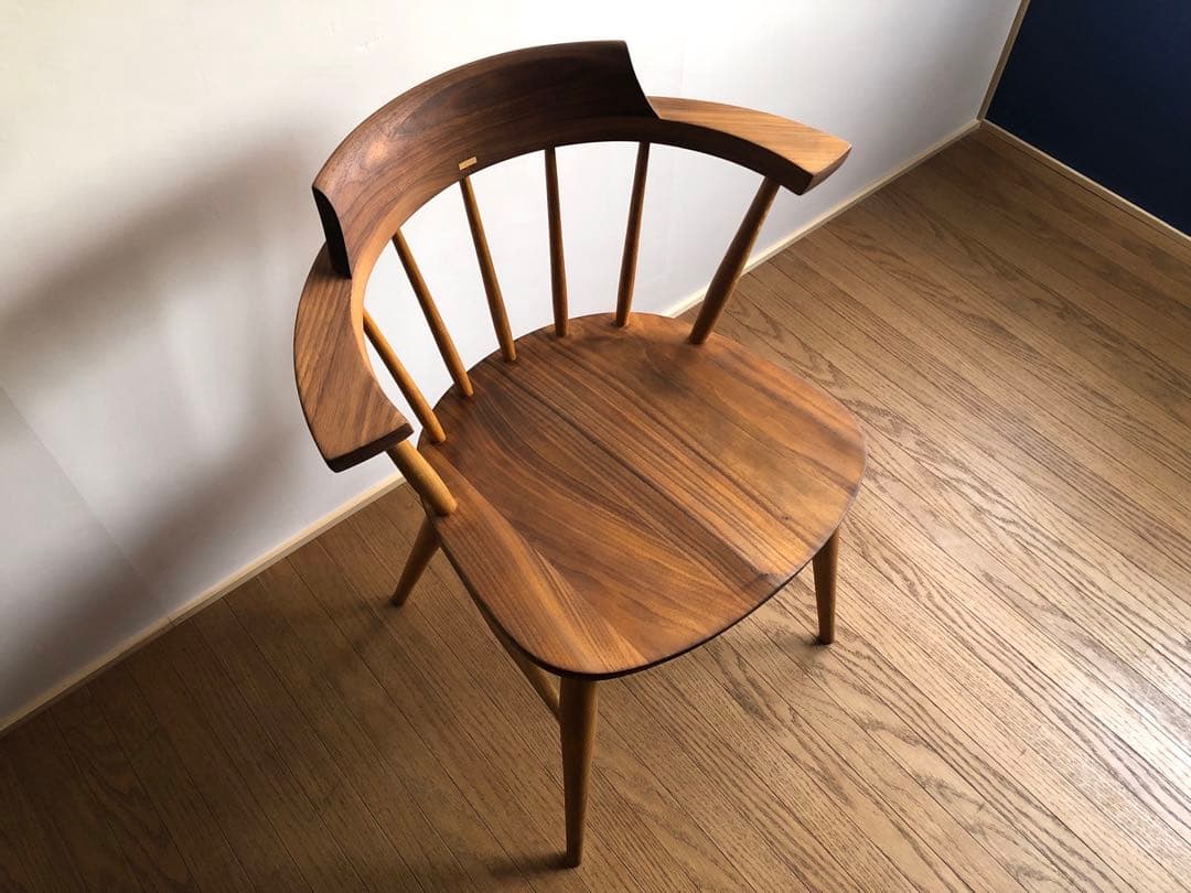 柏木工 キャプテンチェア ウォールナット&オーク無垢材 アーム付き オイル仕様