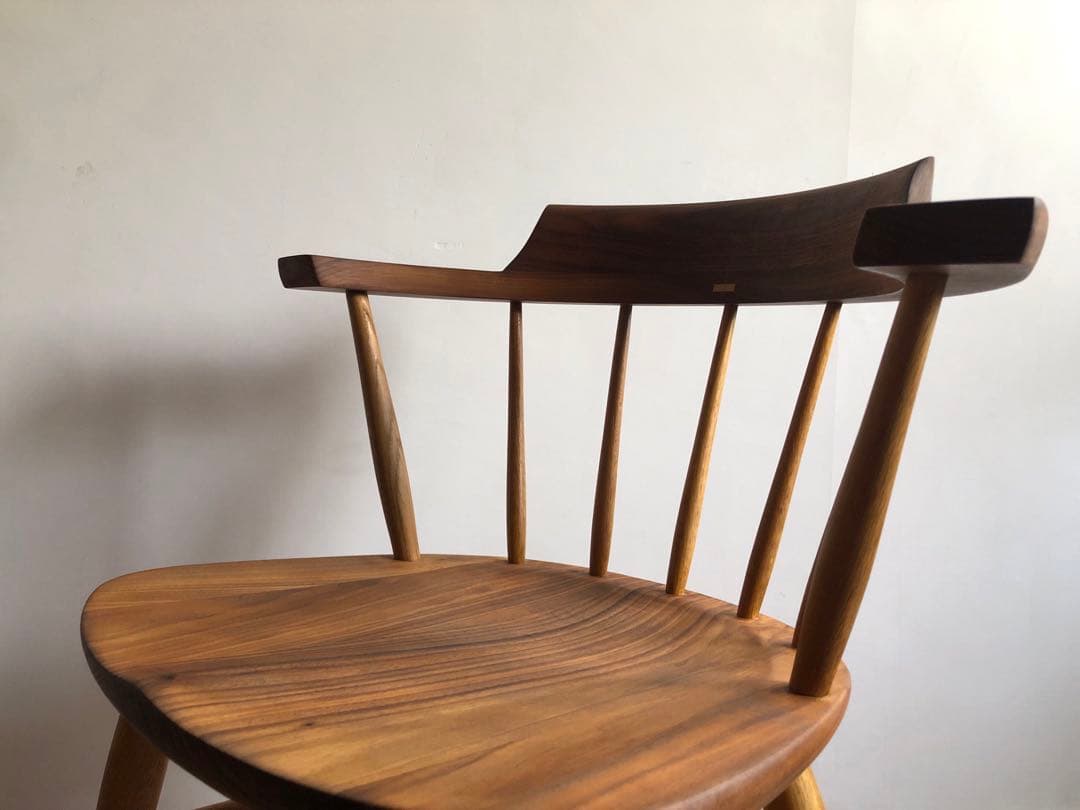 柏木工 キャプテンチェア ウォールナット&オーク無垢材 アーム付き オイル仕様