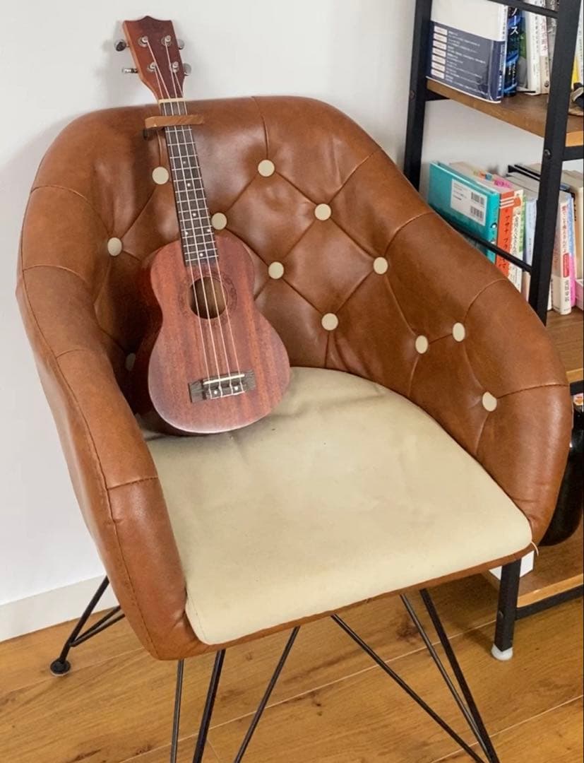 【タイムセール】ヴィンテージライク　アームチェア　ソフトレザー