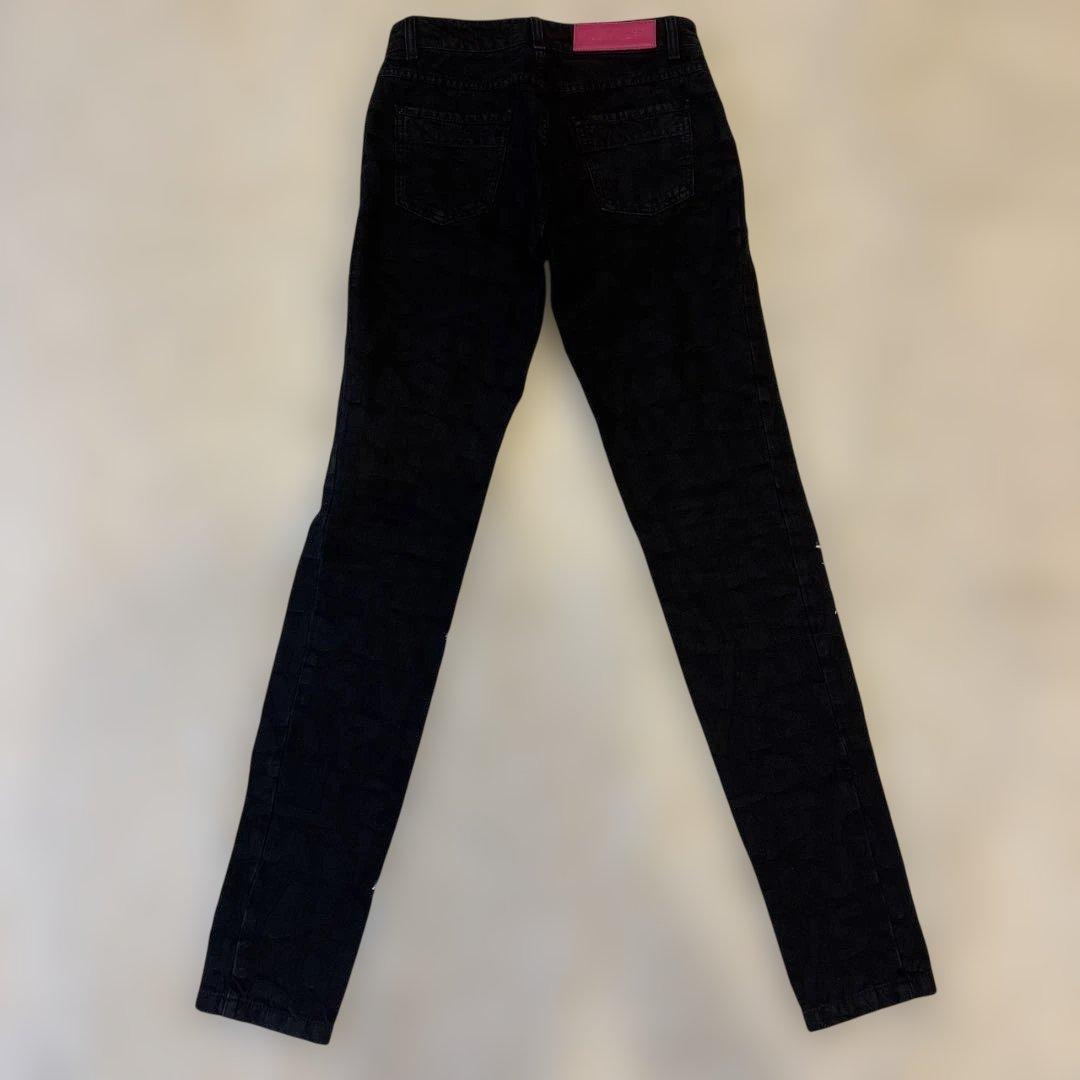 ルイヴィトン モノグラムグラフティ総柄 ブラックデニム ３４インチ