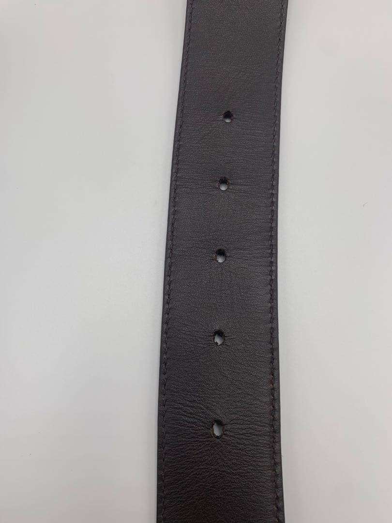 GUCCI グッチ シマ GG柄 リバーシブル ベルト バックルブラック レザー