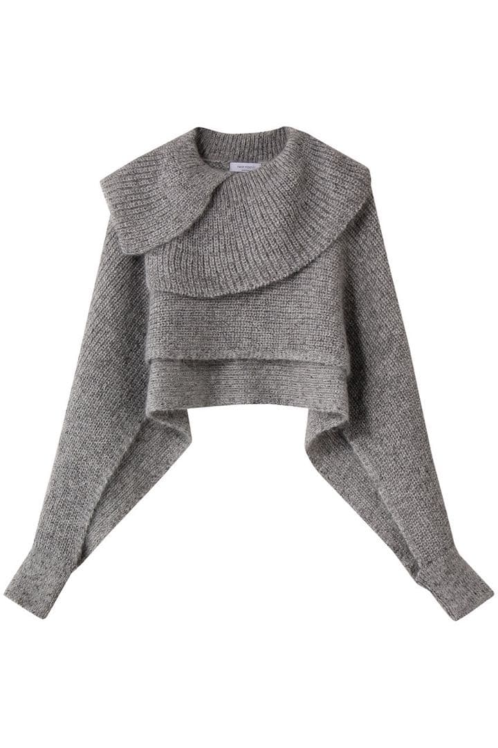 happy ラメミックス キッドモヘア スリーブマフラージレ