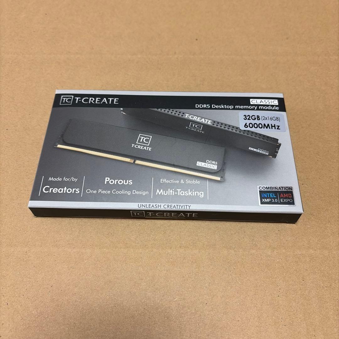 TEAM DDR5 6000MHz PC5-48000 16GBx2枚