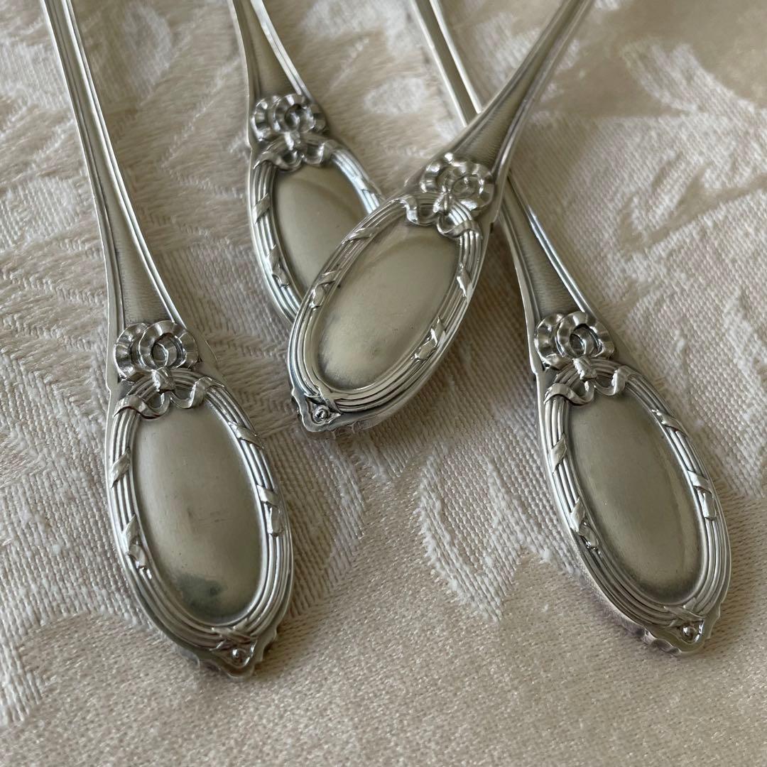 リボン♡ フレンチシルバー　アイスクリーム　スプーン　2本