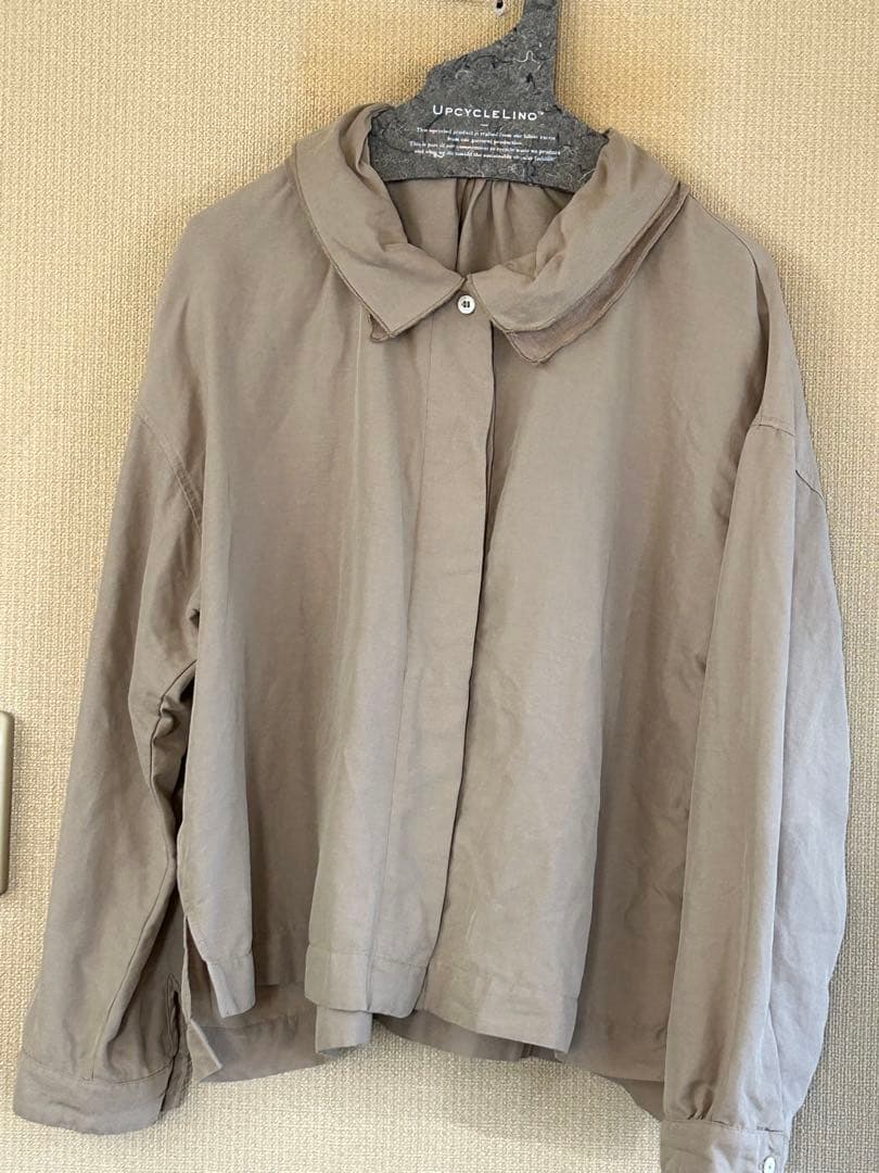 【美品】ネストローブ　コットンリネンツイルダブルカラーシャツ