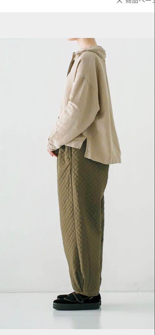 【美品】ネストローブ　コットンリネンツイルダブルカラーシャツ