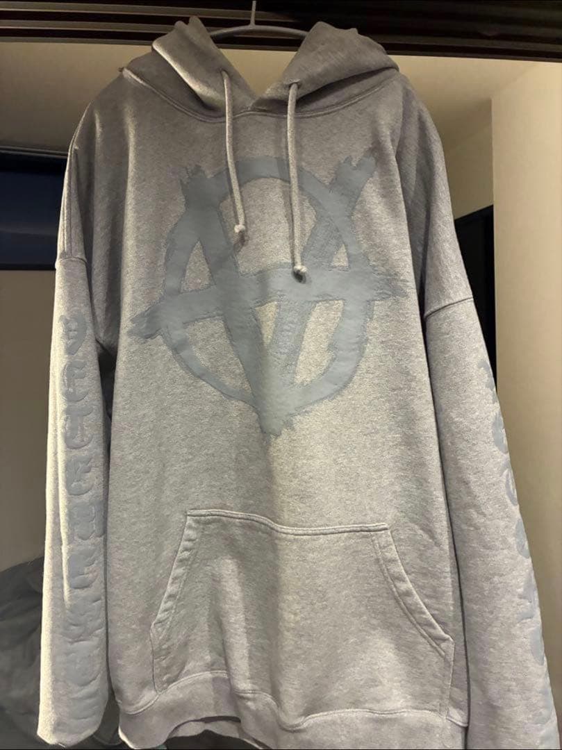 アナーキーシンボルプリント グレーパーカー