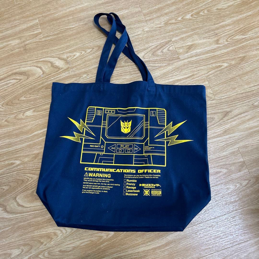 トートバッグ　サウンドウェーブ　トランスフォーマー　ネイビー
