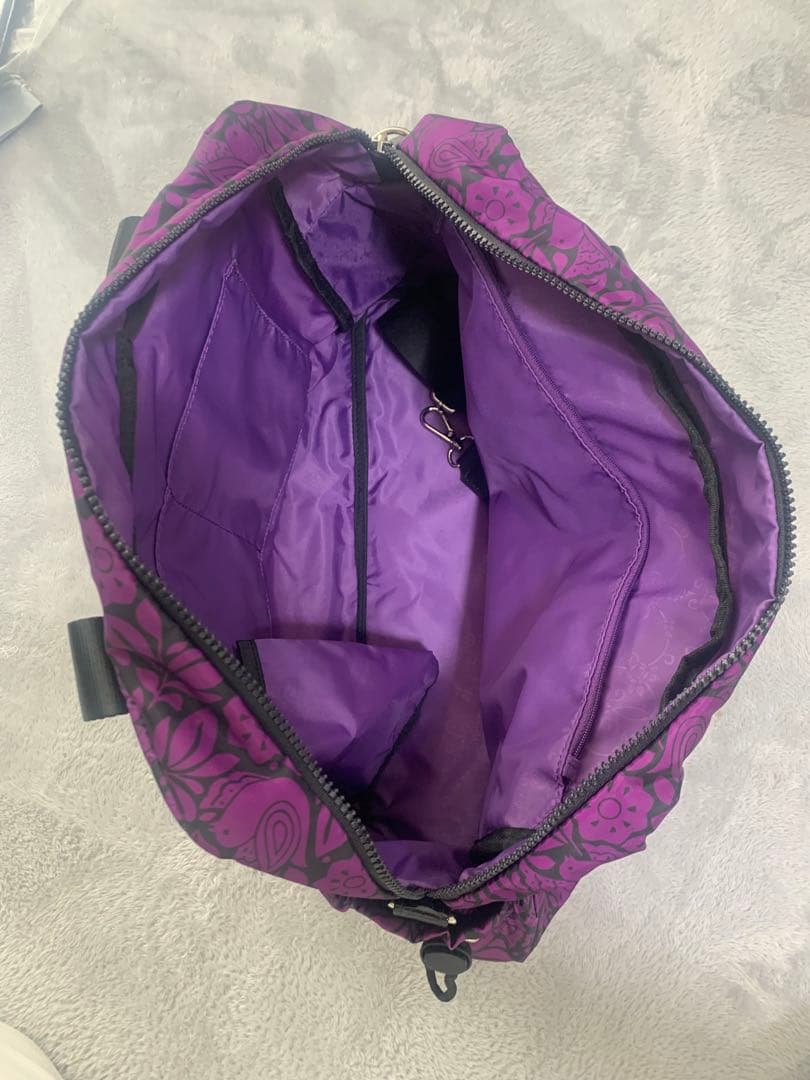 【新品未使用】アナスイ バッグ 2wayバッグ 紫 パープル 花柄ボストンバッグ