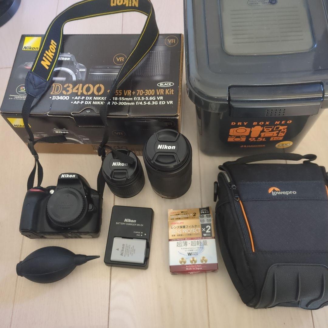 NikonD3400 一眼レフカメラ ダブルズームキット　ショット数5,525枚