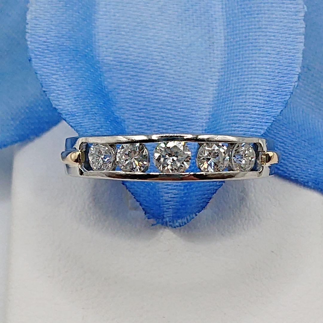 ＊紫水＊様 5粒コンビデザイン天然ダイヤモンドリング プラチナ900/K18