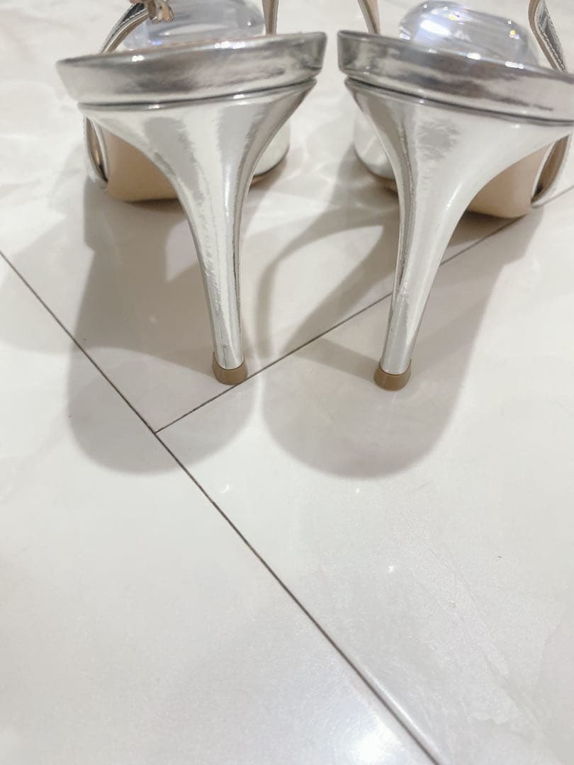 ジャンヴィトロッシ ☆ジェムストーンパンプス37シルバー