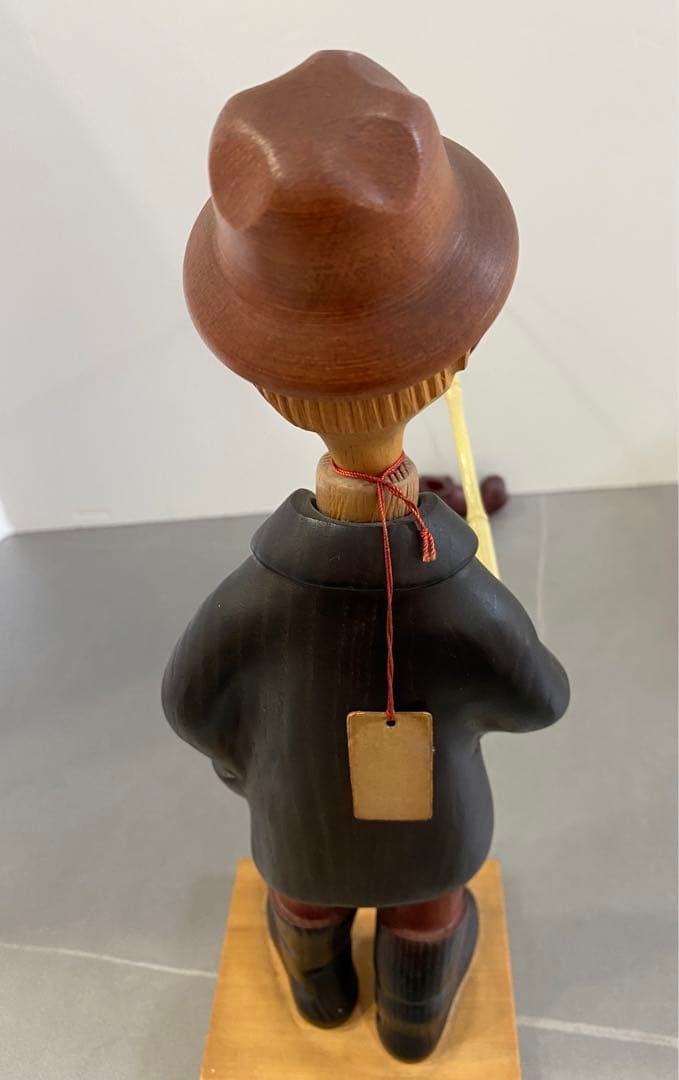 【コンタック】 ROMER イタリア製 ヴィンテージ 木彫り人形 釣り人