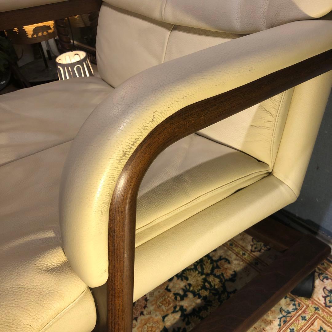 Sale ヴィンテージ 富士ファニチャー　キャスター革張りアームチェア