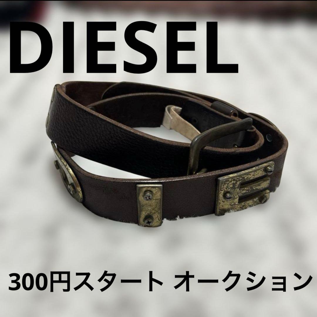 な*ま様 00s archive DIESEL レザー スタッズベルト イタリア