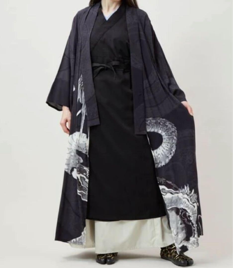 【カヤ】楚々鳥獣UV羽織 ブラック