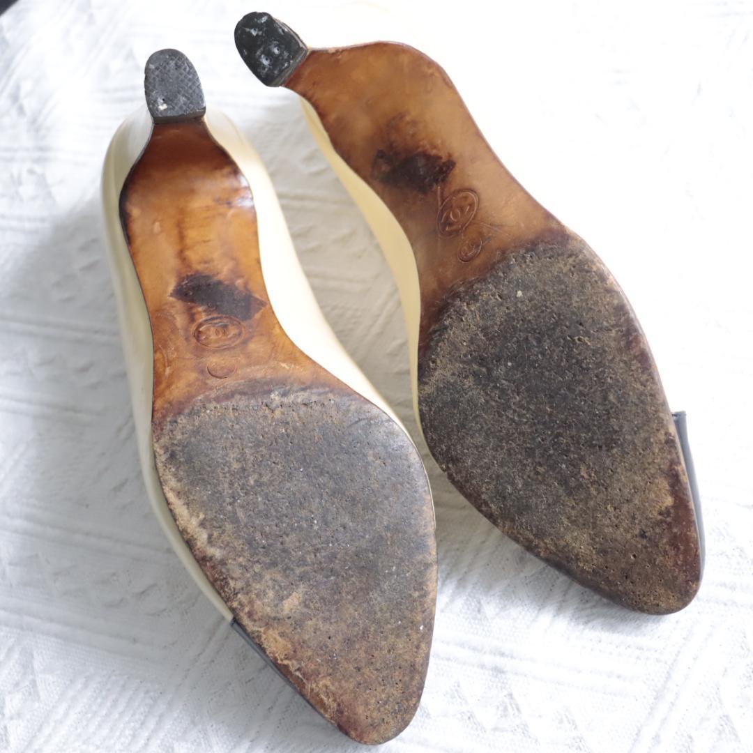 CHANEL　シャネル　ココマーク　バイカラー　パンプス　ハイヒール