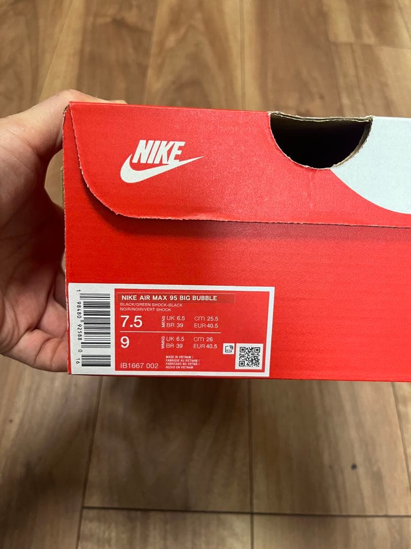 靴 NIKE AIR MAX 95 OG BLACK/GREEN SHOCK