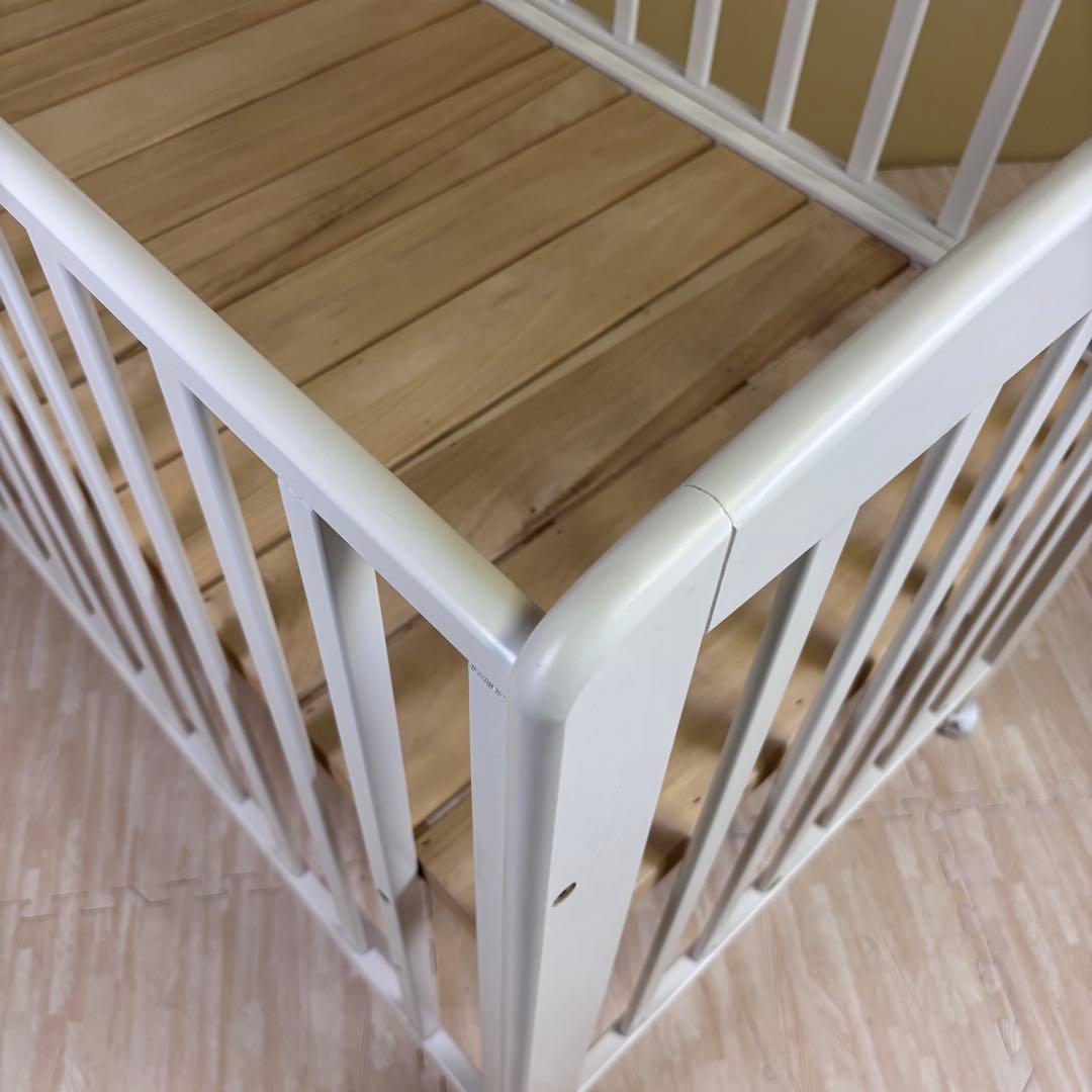 ☆除菌清掃済☆美品☆カトージ　立ちベッド　シンプルコンフォートF　白　すのこ床板