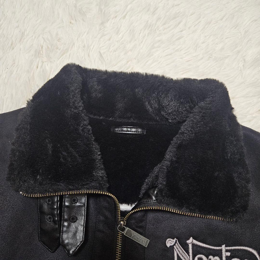 【極美品】Norton　フェイクムートンジャケット　ボア　バイカー　刺繍