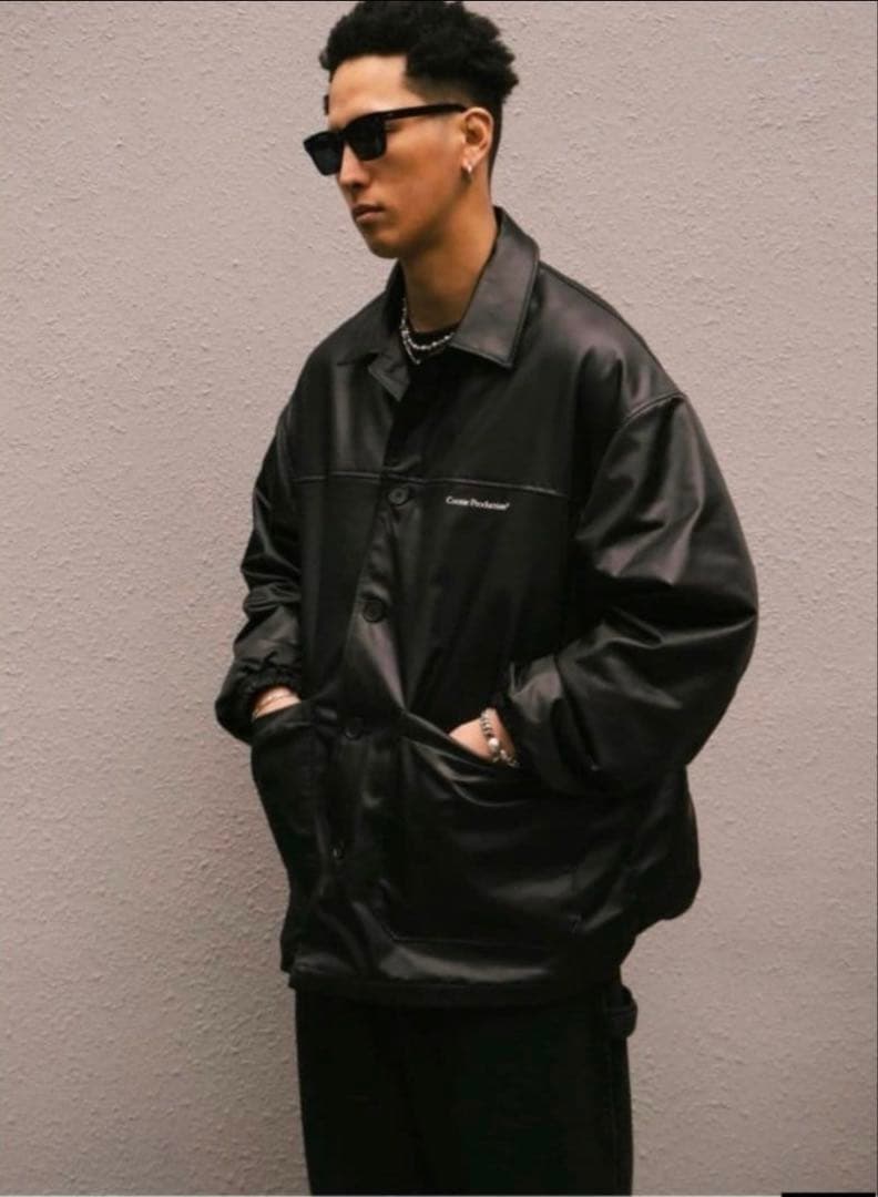 クーティーブラックサテン皮革ジャケット