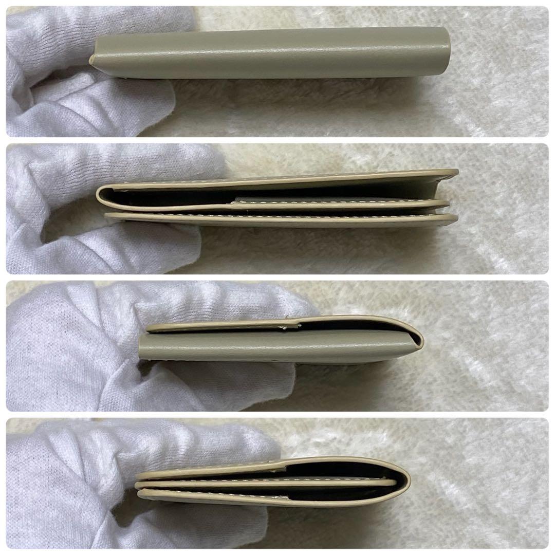 新品保管品✨ジルサンダー名刺入れカードケースロゴ型押しレザー黄緑パステルグリーン