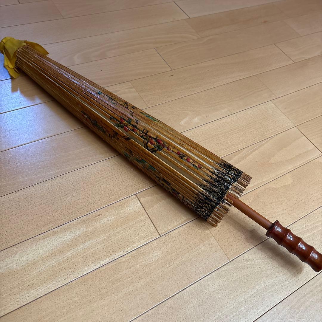 フランス　アンティーク　ヴィンテージ　傘　蛇目傘