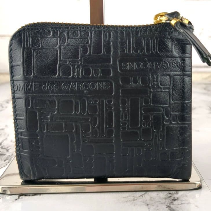 【極美品】コムデギャルソン☆型押し　総柄　ケース　カードケース　ブラック