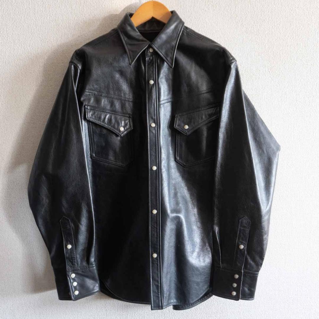 希少サイズ42 PHERROW'S フェローズ レザーウエスタンシャツ