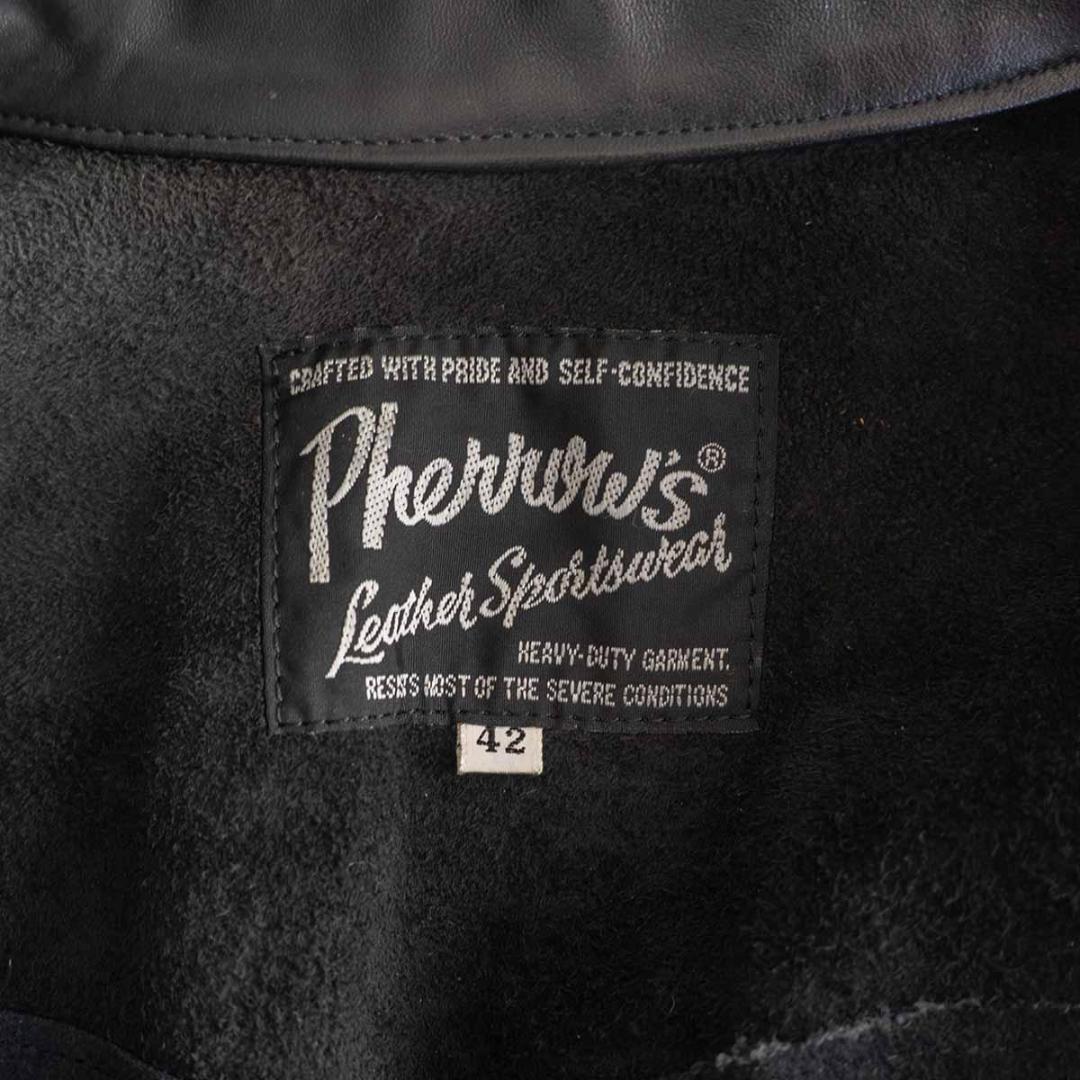 希少サイズ42 PHERROW'S フェローズ レザーウエスタンシャツ