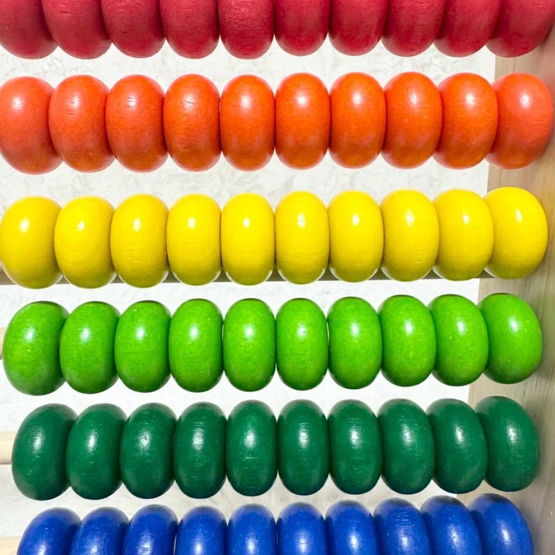 【美品】VOILA レインボーアバカス 100玉そろばん 木製玩具 98-14