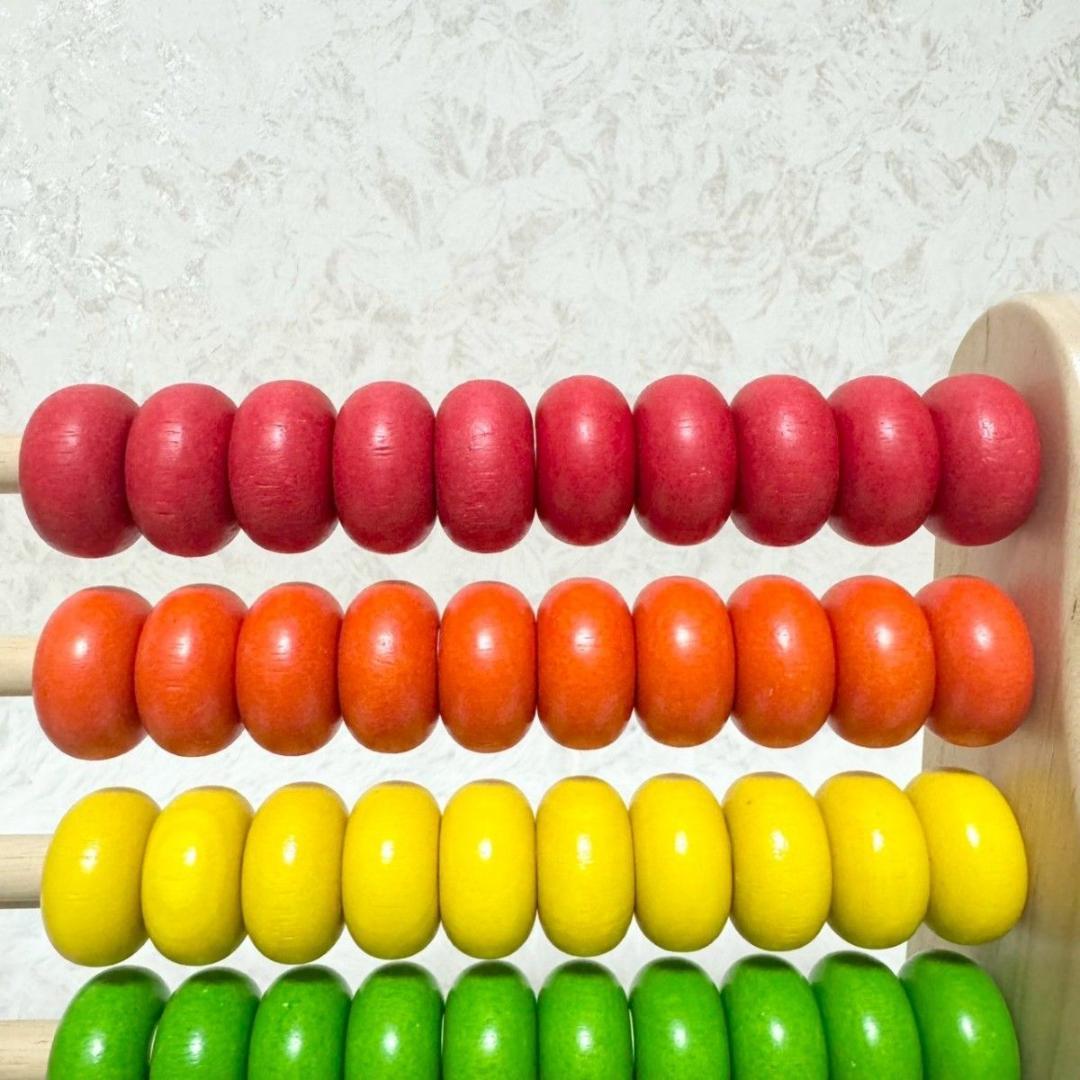 【美品】VOILA レインボーアバカス 100玉そろばん 木製玩具 98-14