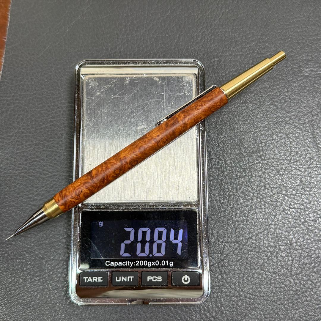 ◉プリンプリンω　147本花梨瘤PG-5用カスタム木軸　低重心ダブルR真鍮