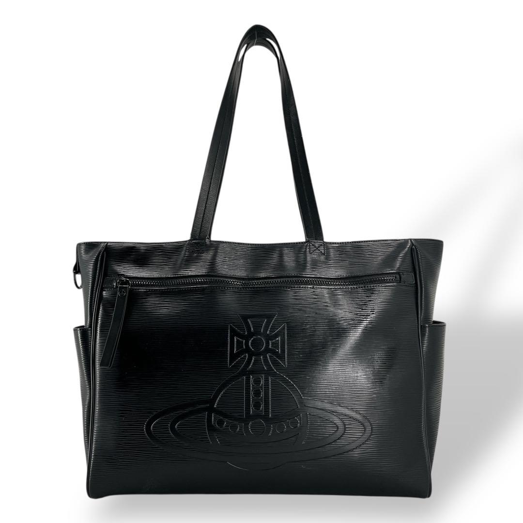 ヴィヴィアンウエストウッド　フロウ　トートバッグ　肩掛け可　A4可　オーブ　塩ビ