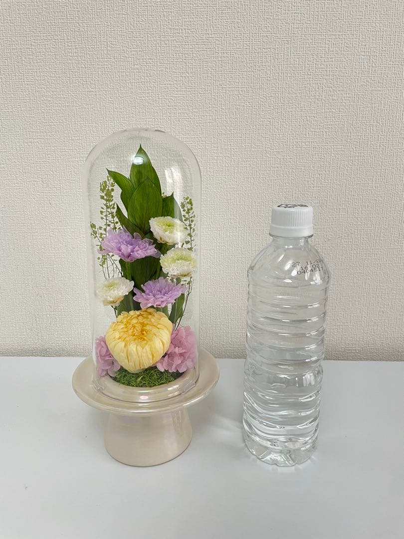 プリザーブドフラワー仏花　ソフトイエロー一基＆佐藤走波カップ&ソーサーおまとめ