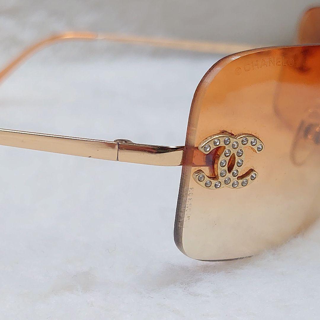 ✨美品✨CHANEL サングラス 4017-D オレンジ ココマーク リムレス