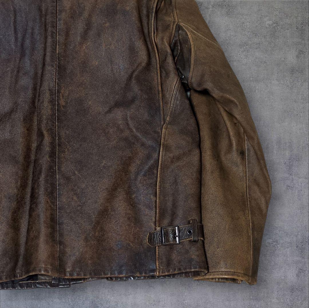 リューグーレザー ホースハイド シングルレザーライダース ライナー脱着可✨L