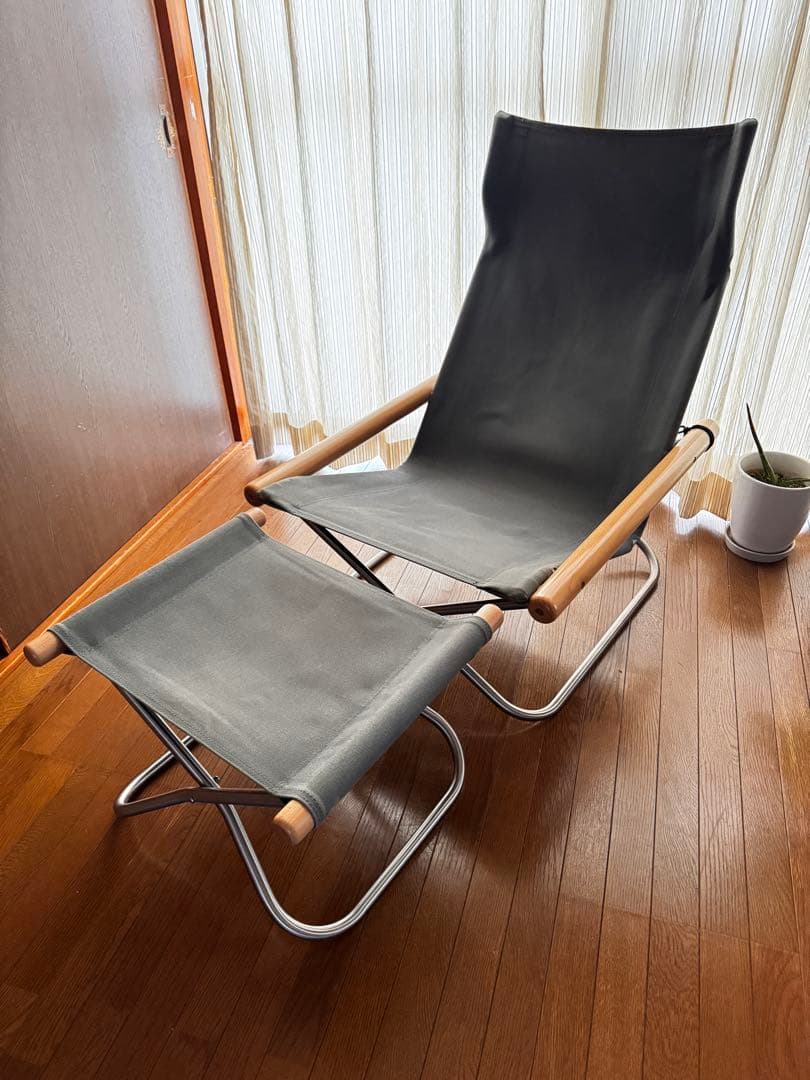 オットマン付き　ニーチェアエックスグレー