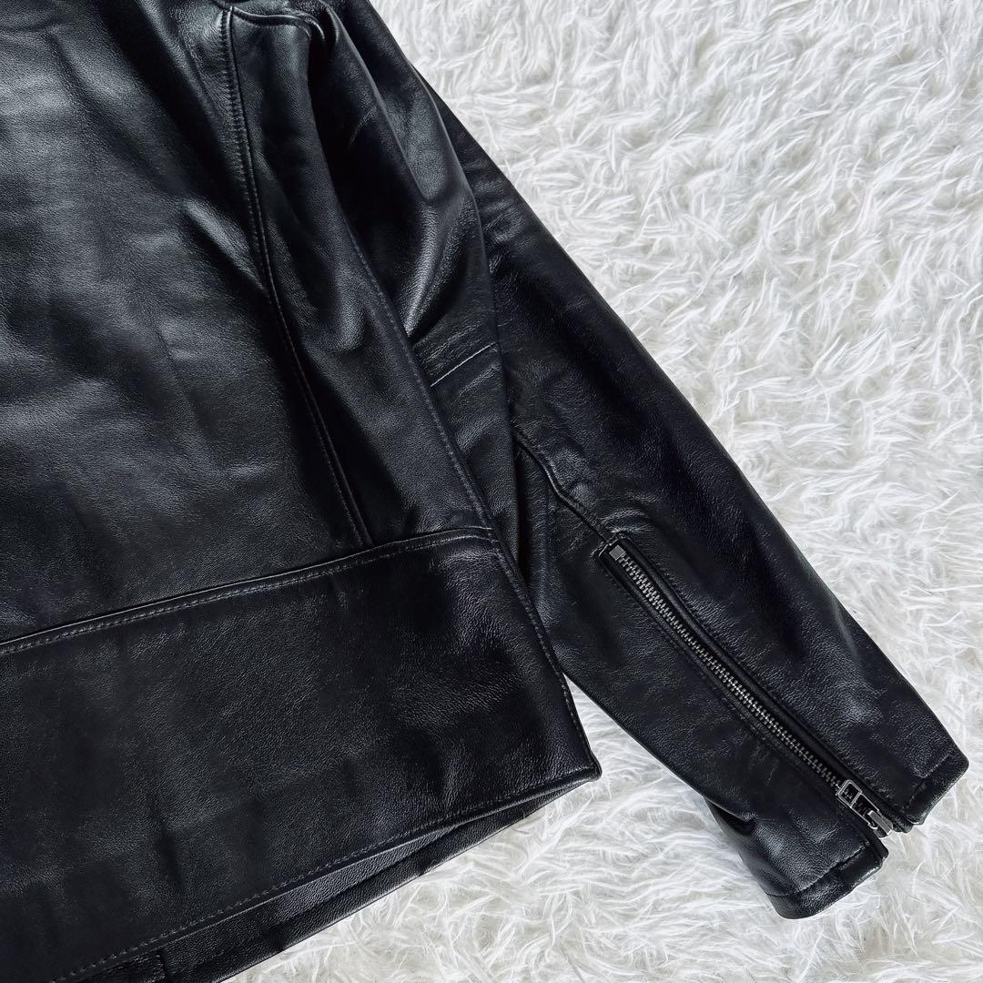 【B:MING by BEAMS】羊革 シングルライダース ブラック Lサイズ